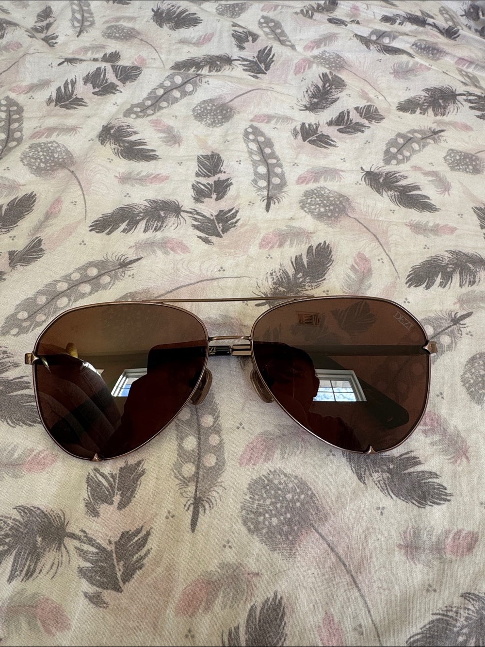 DEZI Blueprint Aviator Sunglasses - Brown Lenses, Gold Frame